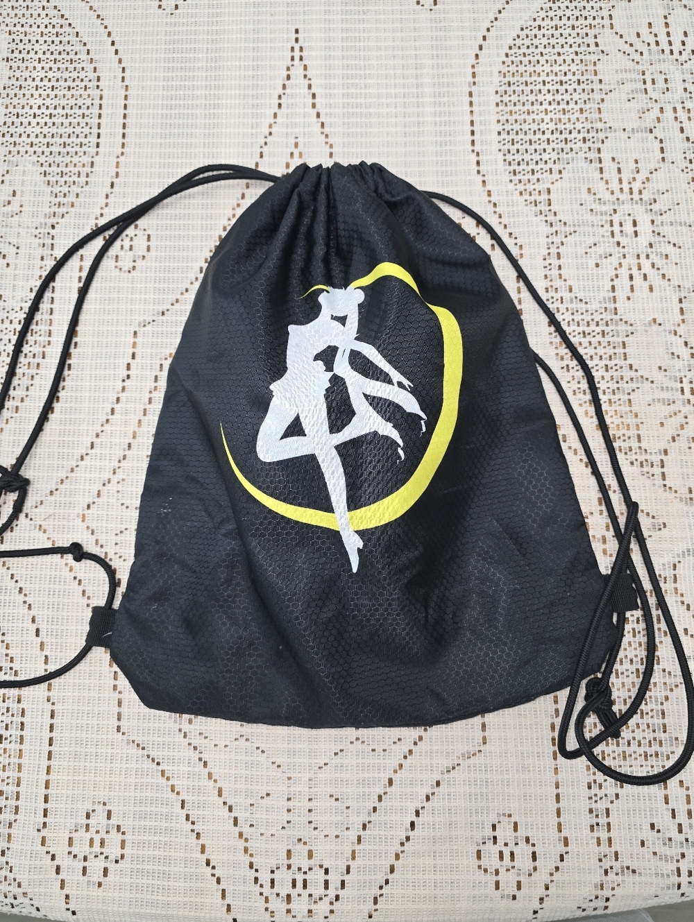Black Sailor Moon Drawstring Backpack